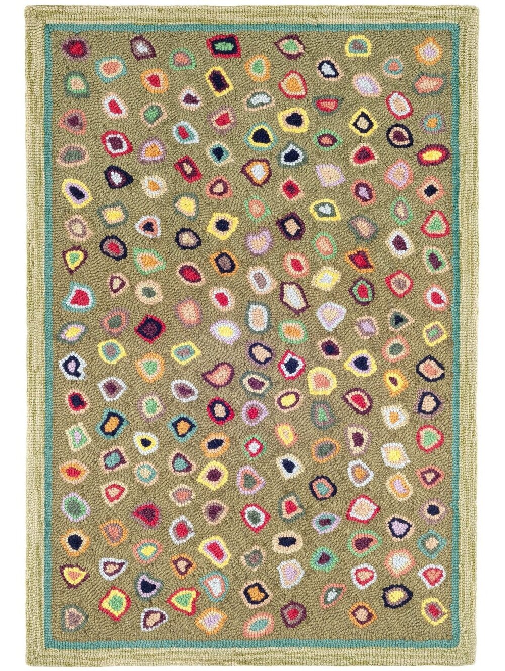 Annie Selke Cat's Paw Hand Micro Hooked Wool Rug | Sage Rug Size 2'6"x8'